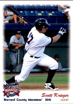 2010 Grandstand Brevard County Manatees #NNO Scott Krieger Front