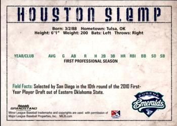 2010 Grandstand Eugene Emeralds #NNO Houston Slemp Back