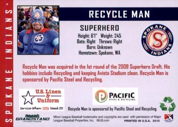 2010 Grandstand Spokane Indians #NNO Recycle Man Back