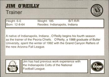 1993 Peoria Chiefs #NNO Jim O'Reilly Back
