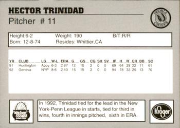 1993 Peoria Chiefs #NNO Hector Trinidad Back