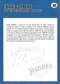 2000 Fort Wayne Wizards #NNO Craig Colbert Back