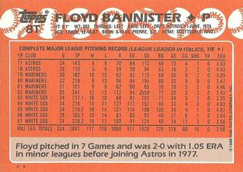 1988 Topps Traded #8T Floyd Bannister Back