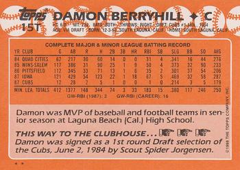 1988 Topps Traded #15T Damon Berryhill Back
