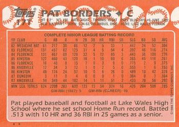 1988 Topps Traded #17T Pat Borders Back