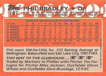 1988 Topps Traded #18T Phil Bradley Back