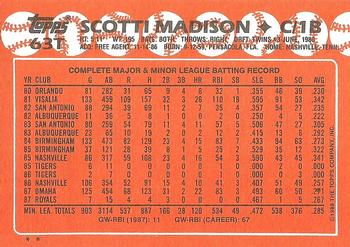 1988 Topps Traded #63T Scotti Madison Back