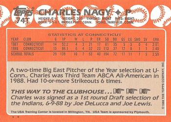 1988 Topps Traded #74T Charles Nagy Back