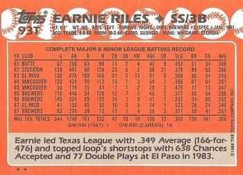 1988 Topps Traded #93T Earnie Riles Back