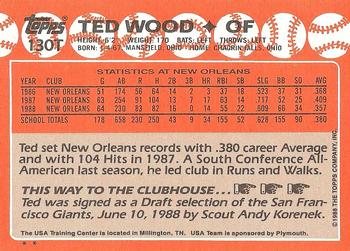 1988 Topps Traded #130T Ted Wood Back