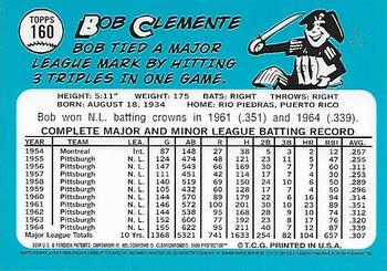 1998 Topps - Roberto Clemente Commemorative Reprints Finest #11 Bob Clemente Back