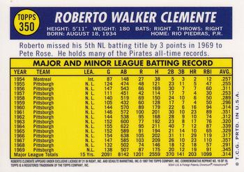 1998 Topps - Roberto Clemente Commemorative Reprints Finest #16 Roberto Clemente Back