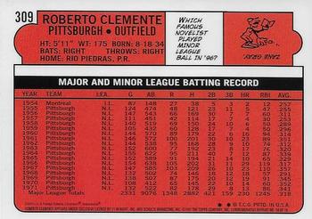 1998 Topps - Roberto Clemente Commemorative Reprints Finest #18 Roberto Clemente Back