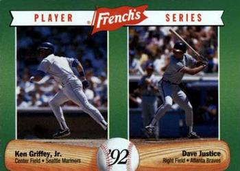 1992 French's #15 Ken Griffey, Jr. / Dave Justice Front