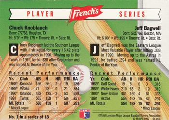 1992 French's #1 Chuck Knoblauch / Jeff Bagwell Back