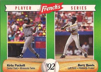 1992 French's #7 Kirby Puckett / Barry Bonds Front