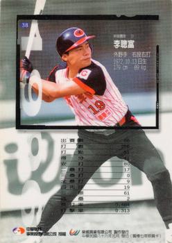 1996 CPBL Pro-Card Series 1 #38 Tsong-Fu Li Back