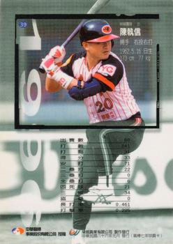 1996 CPBL Pro-Card Series 1 #39 Chi-Hsin Chen Back