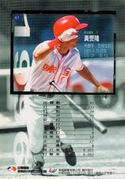 1996 CPBL Pro-Card Series 1 #61 Chiung-Lung Huang Back