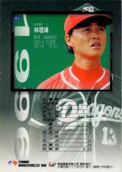 1996 CPBL Pro-Card Series 1 #63 Kun-Wei Lin Back