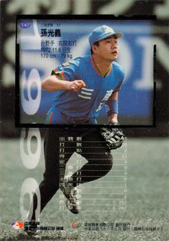 1996 CPBL Pro-Card Series 1 #147 Kuang-Yi Sun Back