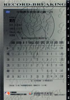 1996 CPBL Pro-Card Series 1 #200 Mike Garcia Back