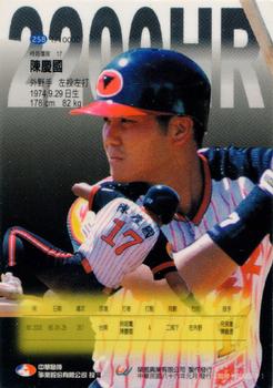1996 CPBL Pro-Card Series 1 #258 Ching-Kuo Chen Back