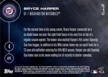 2016 Topps Now #3 Bryce Harper Back