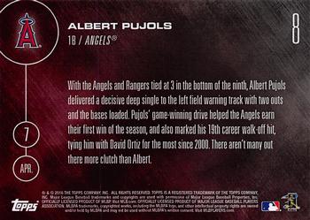 2016 Topps Now #8 Albert Pujols Back