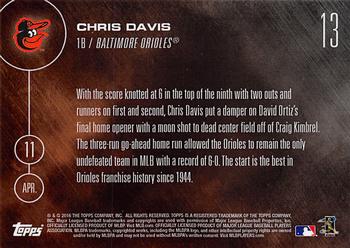 2016 Topps Now #13 Chris Davis Back