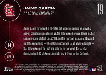 2016 Topps Now #19 Jaime Garcia Back