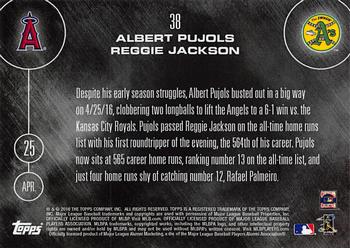 2016 Topps Now #38 Albert Pujols / Reggie Jackson Back