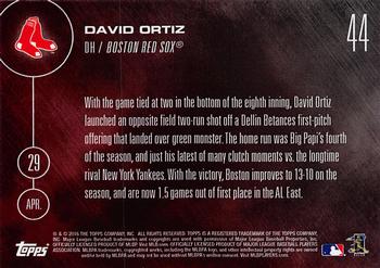2016 Topps Now #44 David Ortiz Back