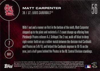 2016 Topps Now #56 Matt Carpenter Back