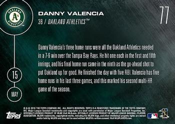 2016 Topps Now #77 Danny Valencia Back
