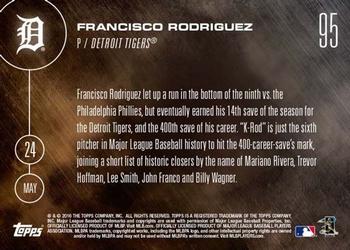 2016 Topps Now #95 Francisco Rodriguez Back