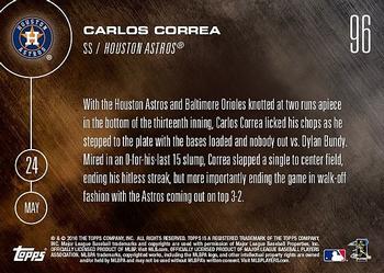 2016 Topps Now #96 Carlos Correa Back