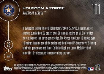 2016 Topps Now #101 Houston Astros Back