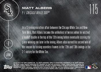 2016 Topps Now #115 Matt Albers Back