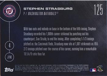 2016 Topps Now #125 Stephen Strasburg Back