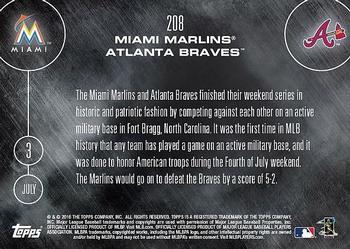 2016 Topps Now #208 Miami Marlins / Atlanta Braves Back