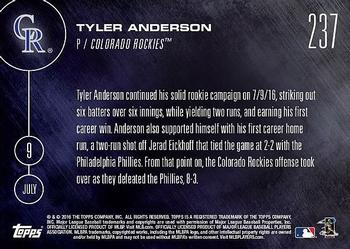 2016 Topps Now #237 Tyler Anderson Back