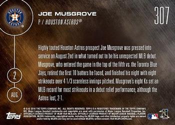 2016 Topps Now #307 Joe Musgrove Back