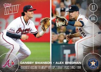 2016 Topps Now #366 Dansby Swanson / Alex Bregman Front