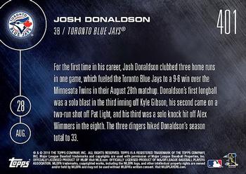 2016 Topps Now #401 Josh Donaldson Back