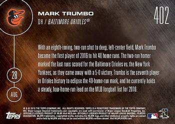 2016 Topps Now #402 Mark Trumbo Back