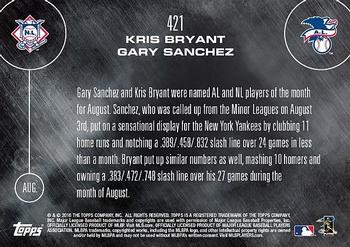 2016 Topps Now #421 Kris Bryant / Gary Sanchez Back