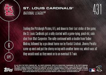 2016 Topps Now #431 St. Louis Cardinals Back