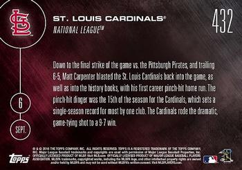 2016 Topps Now #432 St. Louis Cardinals Back