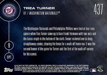 2016 Topps Now #437 Trea Turner Back